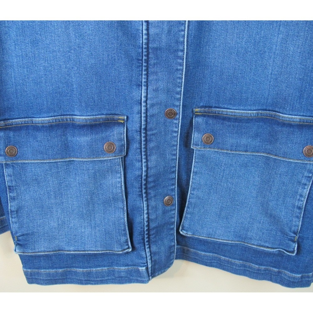 Lands End Blue Denim Long Sleeve Chore Barn Coat Women's Size 1X Unlined - Picture 3 of 9